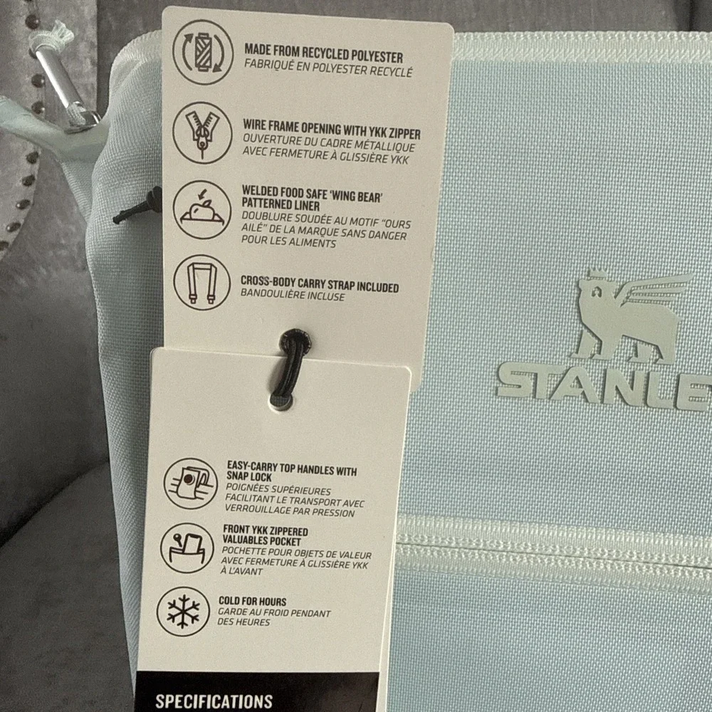 Stanley 10 Cans/7.4qt All Day Julienne Mini Bag Cooler  Mint Green/Blue